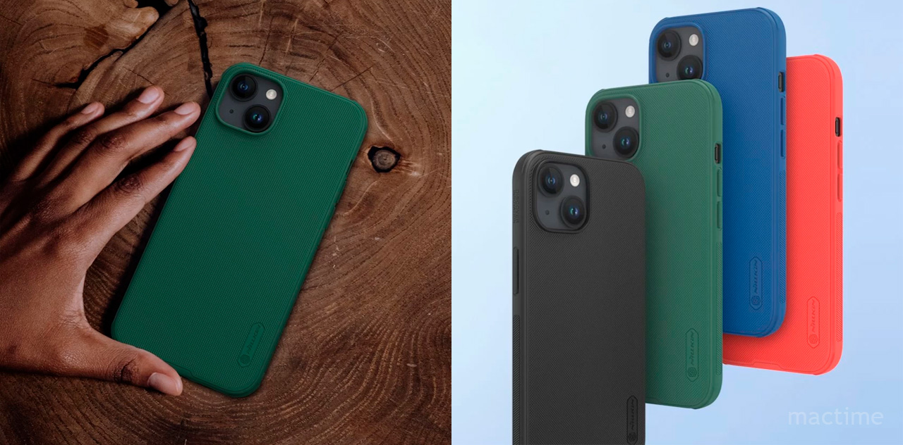 Чехол Nillkin Frosted Shield Pro для iPhone 15 тёмно-зелёного цвета